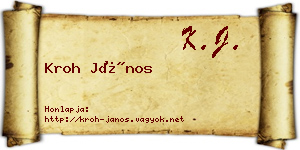Kroh János névjegykártya